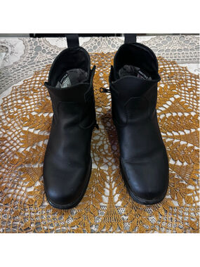 Forma Black Leather Motorcycle Boots Men's Size 7